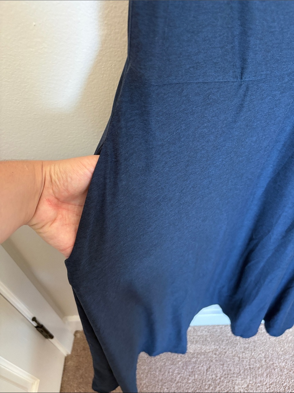 Beyond Yoga Navy Scoop Neck Midi Dress - Picture 4 of 8
